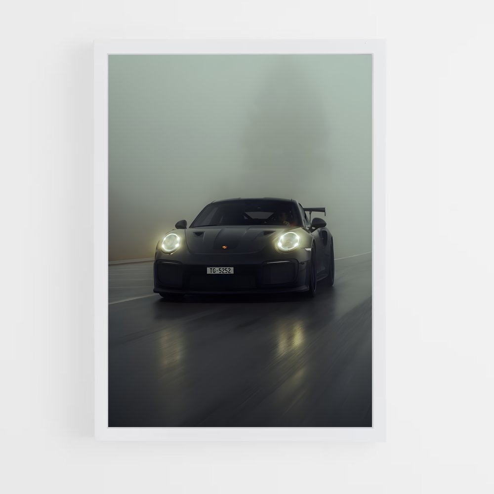 Poster Nuit Brumeuse – affiche Porsche (vue 3)